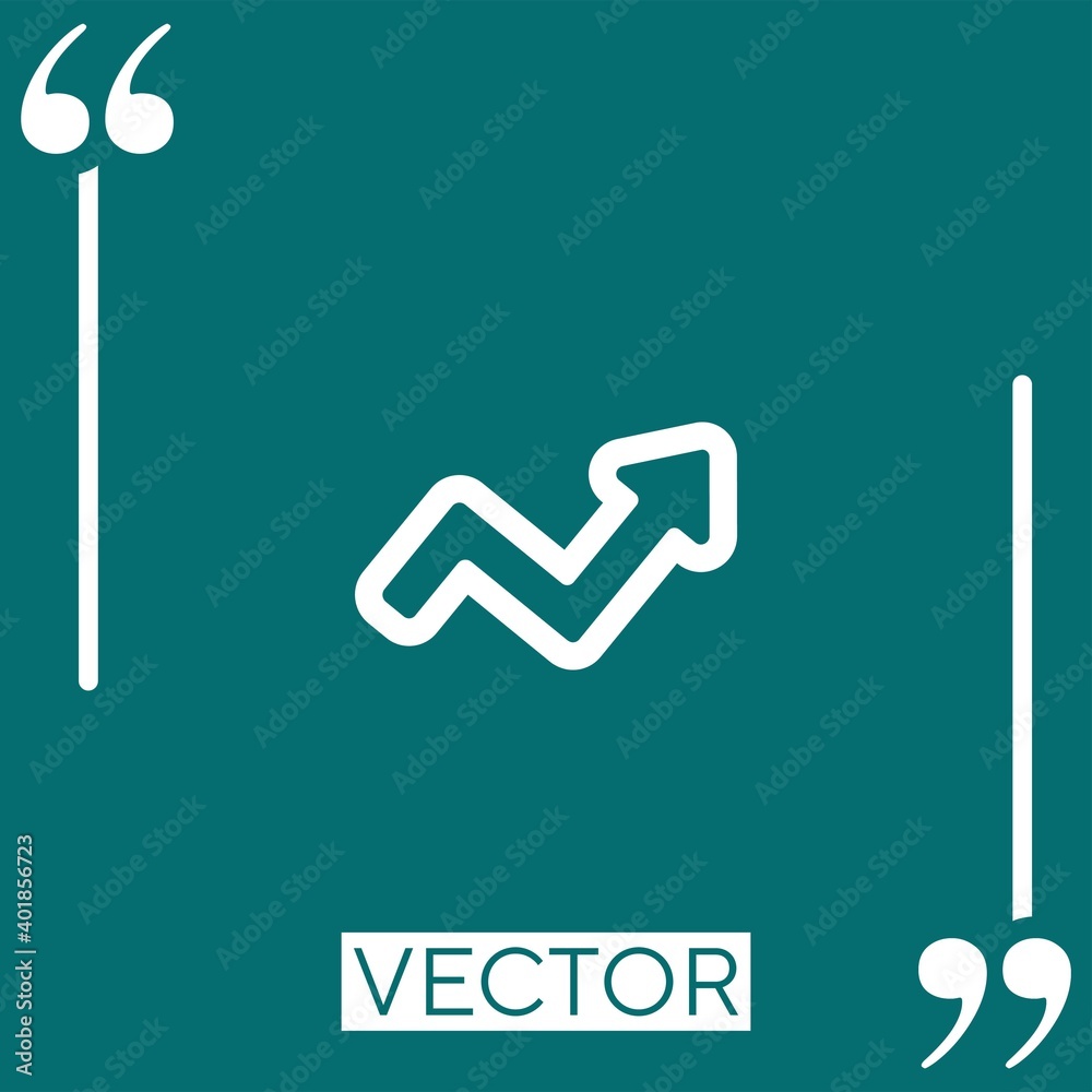 broken arrow outline of business stats Linear icon. Editable stroke line broken arrow outline of business stats Linear icon. Editable stroke line