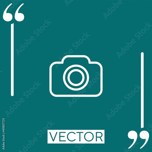 digital photo camera Linear icon. Editable stroke line