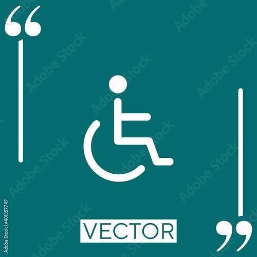 disabled sign vector icon Linear icon. Editable stroked line