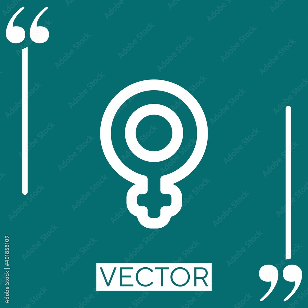 female sign outline Linear icon. Editable stroke line female sign outline Linear icon. Editable stroke line