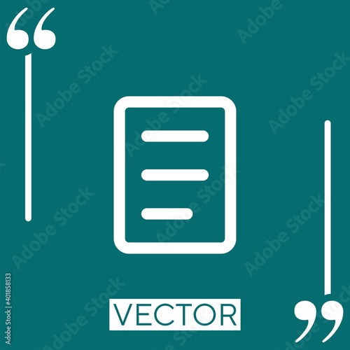 file outline with text lines Linear icon. Editable stroke line