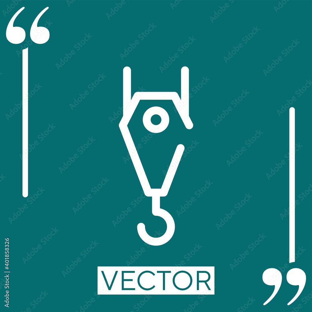hook vector icon Linear icon. Editable stroke line hook vector icon Linear icon. Editable stroke line