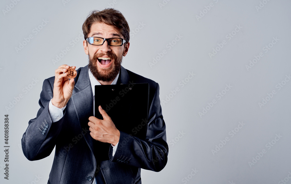 Men bitcoin currency exchange rate documents coin glasses business finance