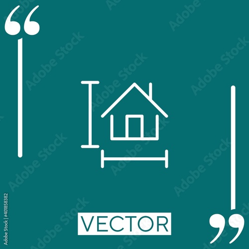 house size Linear icon. Editable stroke line