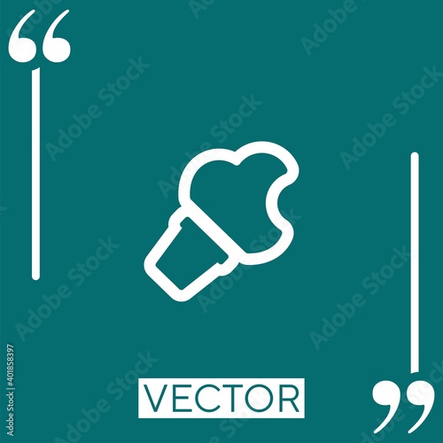 ice cream outline with a bite Linear icon. Editable stroke line