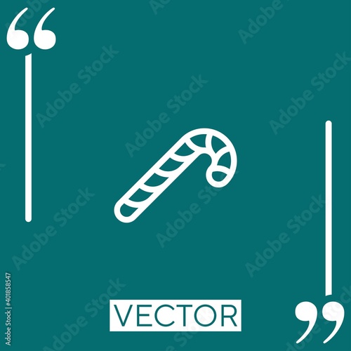 inclined candy cane Linear icon. Editable stroke line
