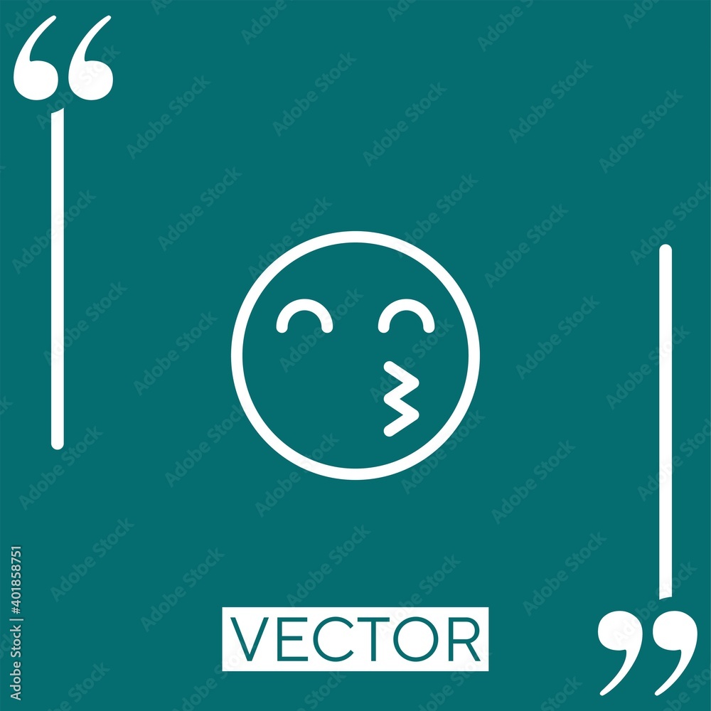 Obraz premium kiss vector icon Linear icon. Editable stroke line