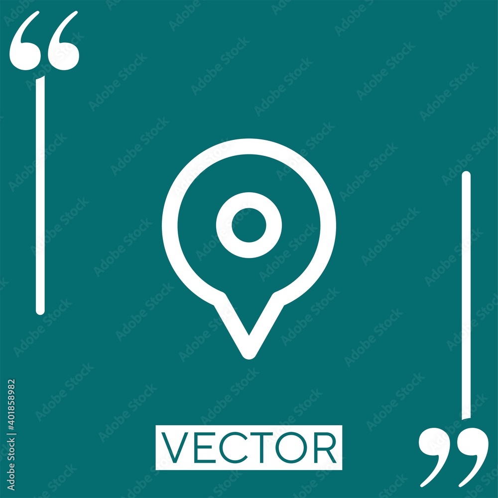 location pointer vector icon Linear icon. Editable stroke line location pointer vector icon Linear icon. Editable stroke line