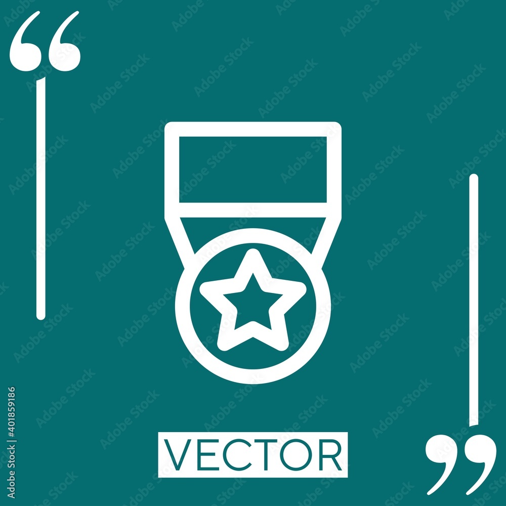 medal with a star vector icon Linear icon. Editable stroke line medal with a star vector icon Linear icon. Editable stroke line