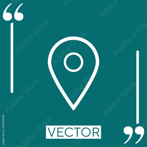 map mark symbol of ios Linear icon. Editable stroke line
