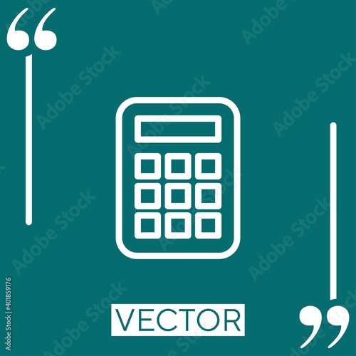 maths calculator Linear icon. Editable stroke line
