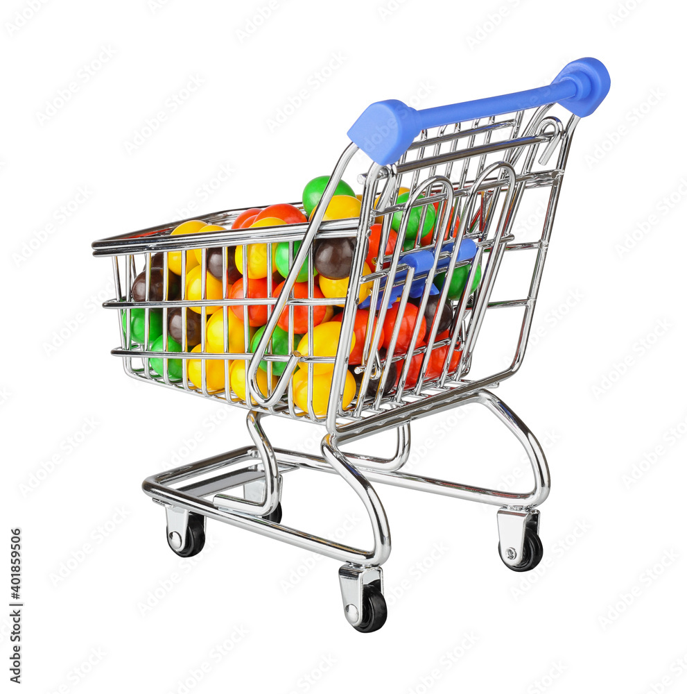 A shopping cart isolated on white background