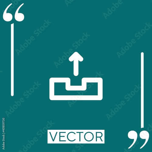 outbox vector icon Linear icon. Editable stroke line