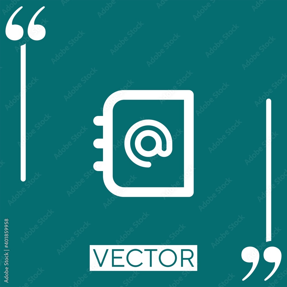 phone book vector icon Linear icon. Editable stroke line phone book vector icon Linear icon. Editable stroke line