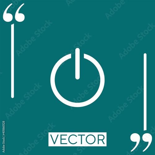 power button sign Linear icon. Editable stroke line