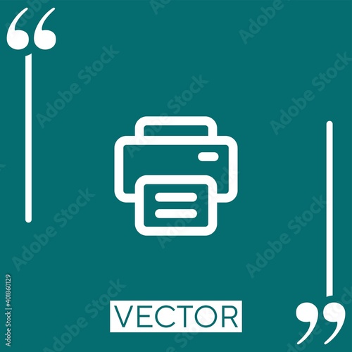 printer outline Linear icon. Editable stroke line