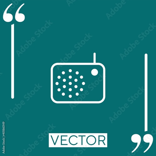 radio reciever Linear icon. Editable stroke line