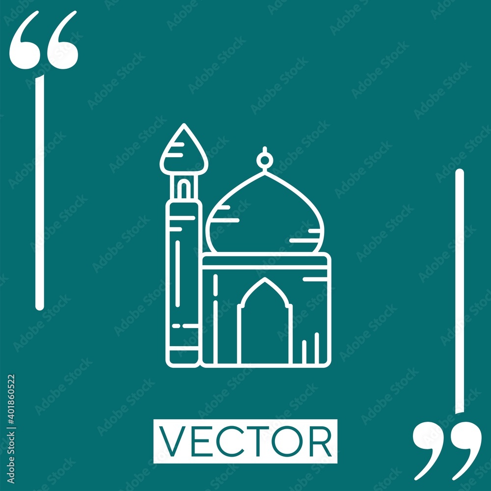 small mosque vector icon Linear icon. Editable stroke line small mosque vector icon Linear icon. Editable stroke line