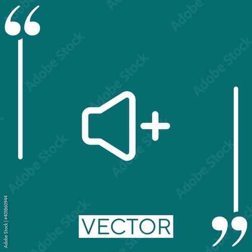 speaker increasing volume button Linear icon. Editable stroke line