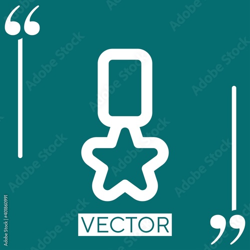 star medal condecoration outline Linear icon. Editable stroke line