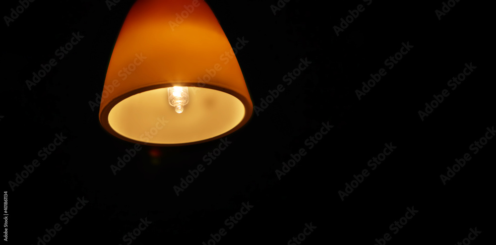 Symbol of a lamp. Bright idea concept. With copy space