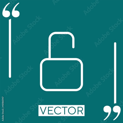 unlocked security Linear icon. Editable stroke line