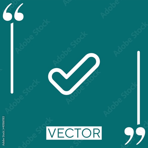 verifying mark outline Linear icon. Editable stroke line