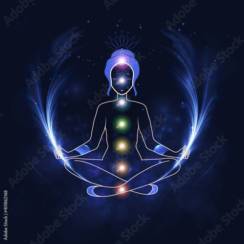 Aura and chakra, meditation.