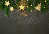 Black Christmas and Winter background