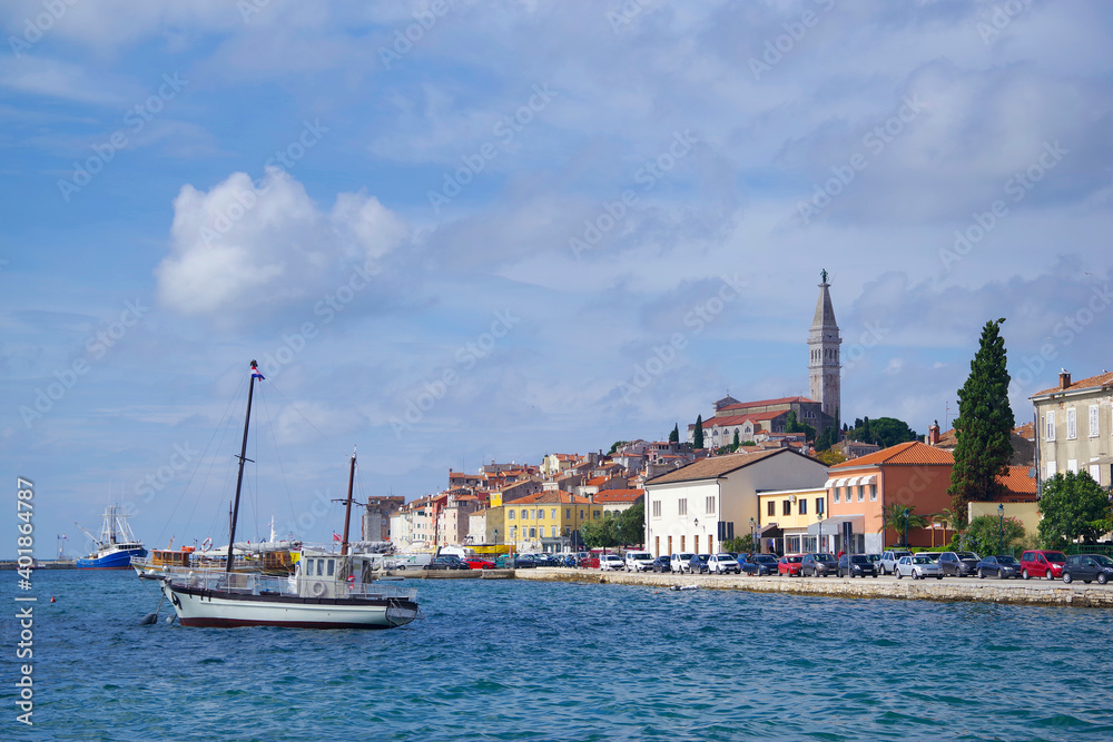 Architecture of old town and picturesque harbour of Rovinj, Istrian Peninsula, Croatia, Europe