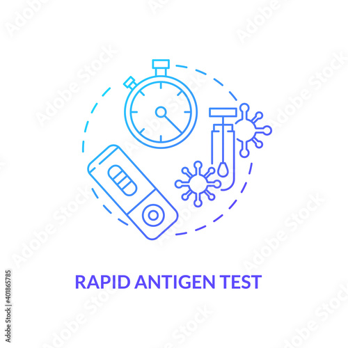 Rapid antigen test concept icon. Covid testing type idea thin line illustration. Nasopharyngeal swab test. Respiratory pathogens diagnosis. Vector isolated outline RGB color drawing