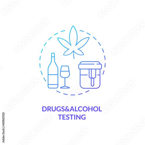 Drugs and alcohol testing concept icon. Impairment and intoxication level idea thin line illustration. Detecting potential substance abuse problems. Vector isolated outline RGB color drawing