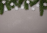Christmas background in gray and silver