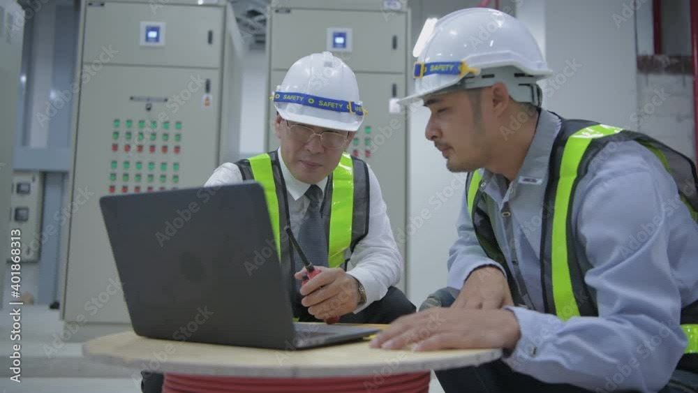 Engineer concept of 4k Resolution. The employee is checking the generator. Engineer concept of 4k Resolution. The employee is checking the generator.