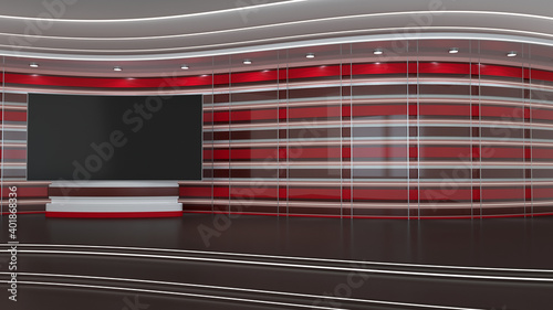 Virtual  Studio 3d  background with  horizontal strips