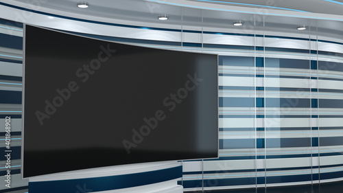 Virtual  Studio 3d  background with  horizontal strips