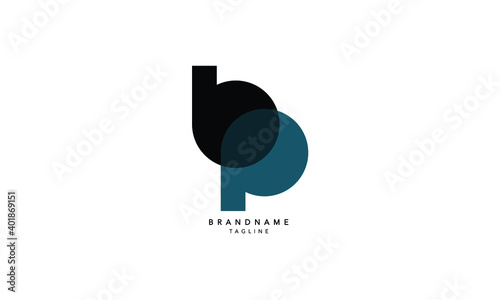 Alphabet letters Initials Monogram logo BP, PB, B and P photo