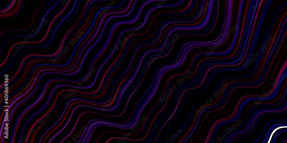 Dark Blue, Red vector background with bent lines. Dark Blue, Red vector background with bent lines.