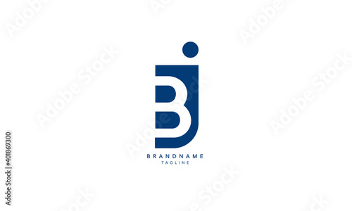 Alphabet letters Initials Monogram logo BJ, JB, B and J