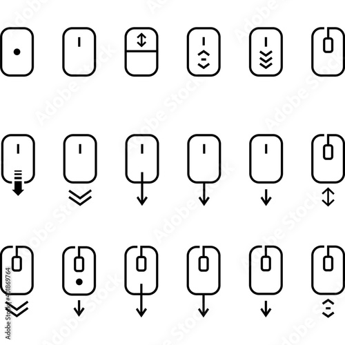 Scroll down icons set