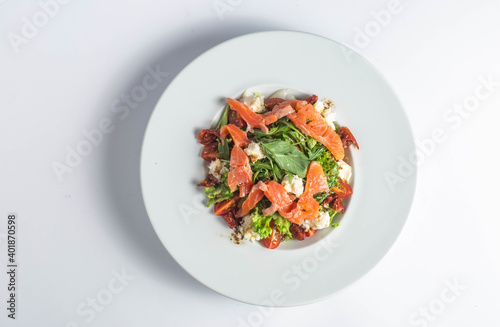 Salmon salad red fish salad healthy food light dish