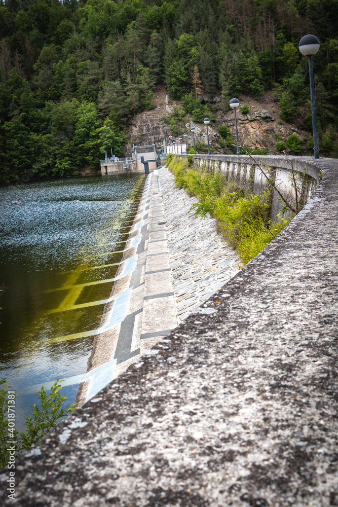 Fototapeta premium dam, lake, retaining wall, waldviertel, austria