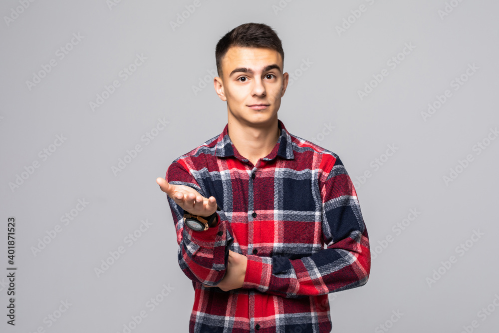 Business man holding and looking some thing blank isolated on a white background Business man holding and looking some thing blank isolated on a white background