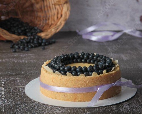 delicious cake with berries
