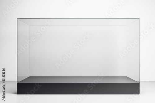 Wallpaper Mural Side view of empty glass showcase Torontodigital.ca