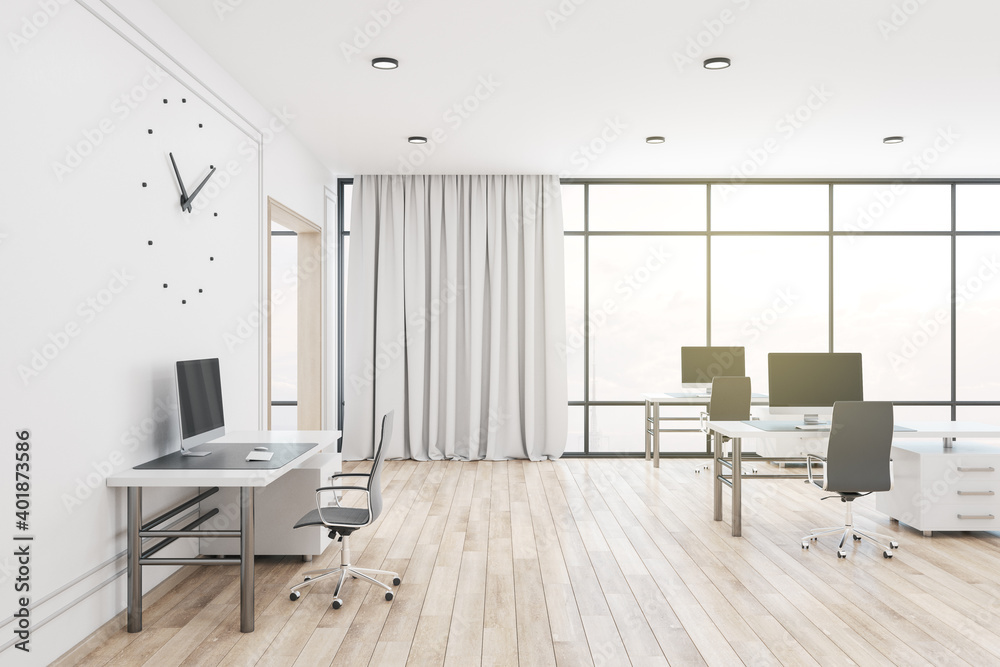 Bright coworking office interior Bright coworking office interior
