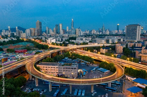 Nanjing Eye Pedestrian Bridge in the Night