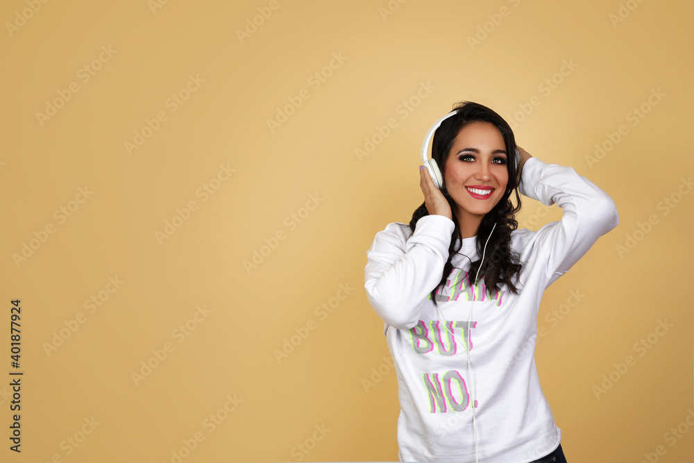 fashion girl on colorful background