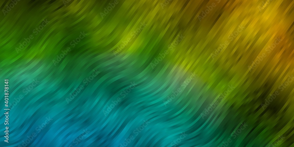 Light Blue, Yellow vector pattern with curved lines. Light Blue, Yellow vector pattern with curved lines.