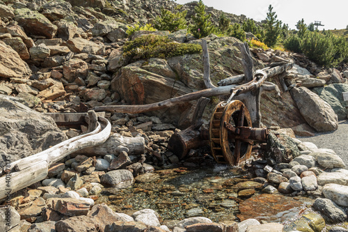 Little watermill exposition in the mountains above Ischgl.
